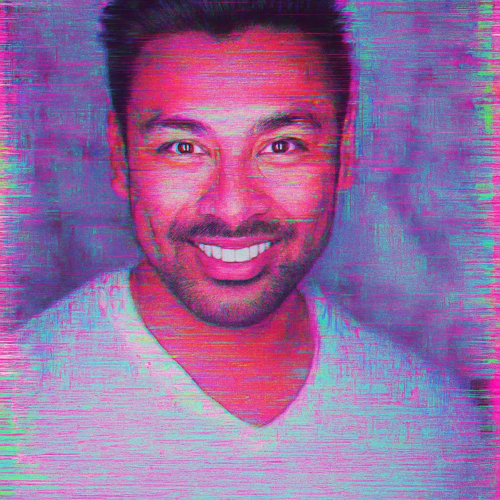 Glitch Art Portrait AI transformation example