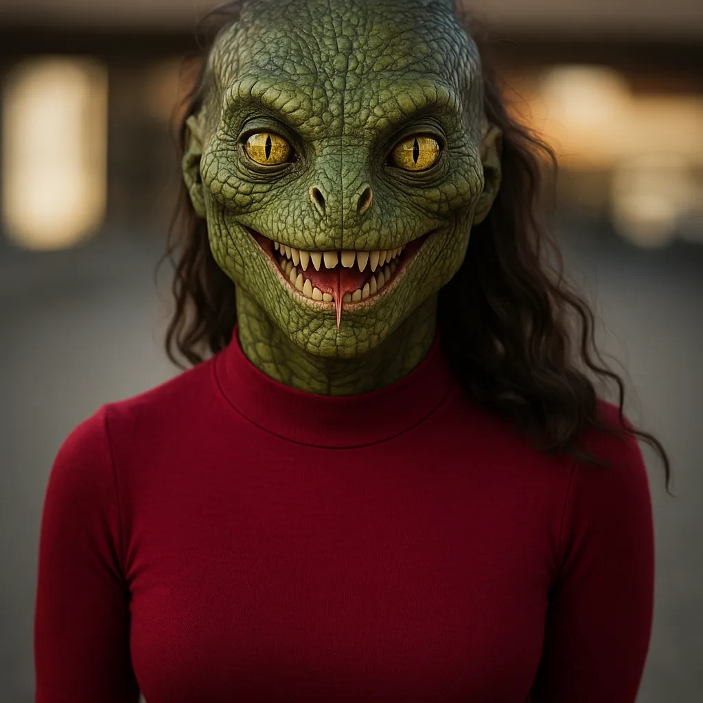 Lizard Person AI transformation example