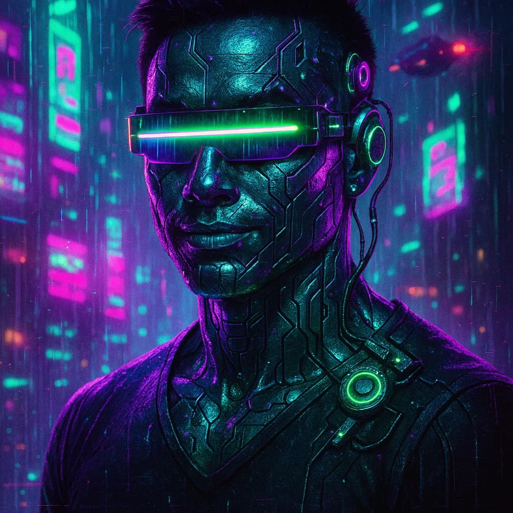 Cyberpunk Portrait AI transformation example